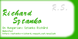 richard sztanko business card
