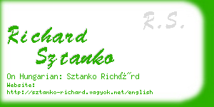 richard sztanko business card